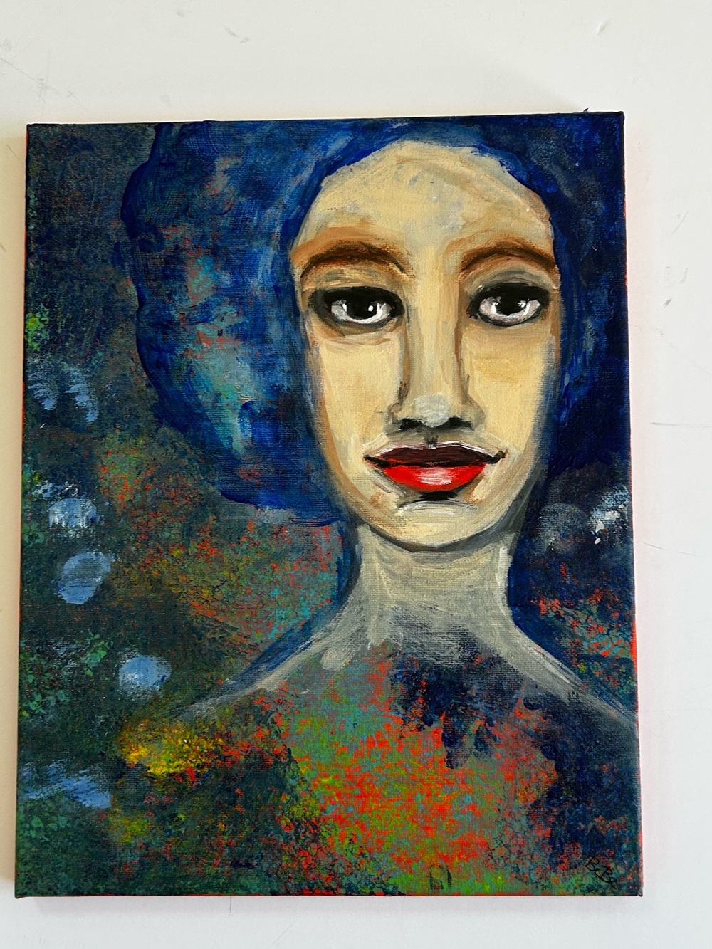 Hand painted artist signed acrylic painting